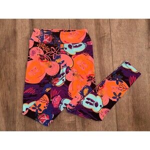 LuLaRoe x Disney Mickey Mouse Neon Graffiti Pop Art Leggings Size OS